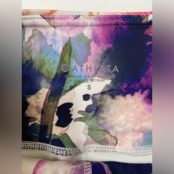 Athleta Mudra Multicolor Watercolor Floral Bra and Leggings Set Size S/M - Picture 8 of 13